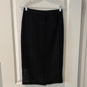 Elegant Black Lace Midi Skirt size 2